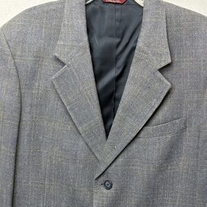 Corbin Grey Blue 100% Wool 3 Button Notch Vented Blazer Sport Coat Size 44R